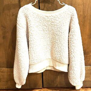 EXPRESS FAUX SHEARLING SWEATSHIRT MEDIUM